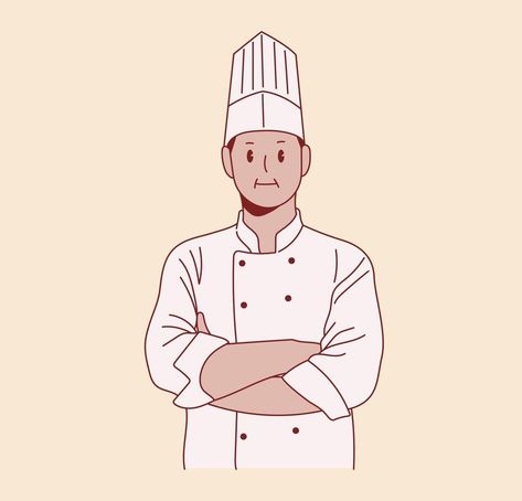 Chef Outfit Drawing, Chef Poses, Chef Outfit, Outfit Drawing, Easy Cartoon, Easy Cartoon Drawings, Chef Clothes, Drawing Clothes, Drawing Lessons