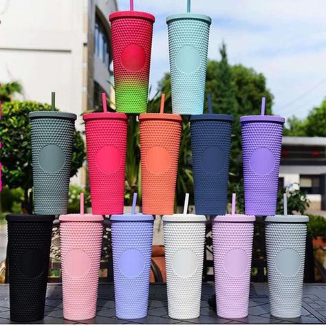 Custom Diamond Design Plastic Coffee Tumbler Double Wall Rhinestone Travel Coffee Cups with Straw Cups Starbucks, Cups With Straws, Starbucks Bottles, Starbucks Cup Design, Starbucks Cup Art, Starbucks Tumbler Cup, Mug With Straw, Fancy Cup, Tumbler Coffee Cups