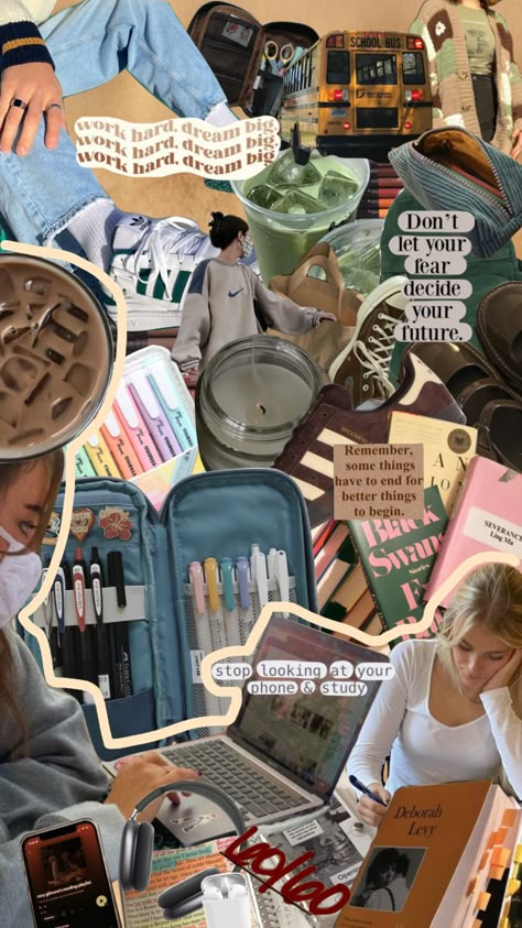 #schoolmood #backtoschoolmoodboard #backtoachoolaesthetic #backtoschool #studyinspo #studyaesthetic Back To School Aesthetic Background, Wallpaper Back To School, Romanticize School Wallpaper, Vision Board Back To School, Wallpaper For School, School Motivation Aesthetic Wallpaper, Teacher Mood Board, Back To School Vision Board, School Aesthetic Collage