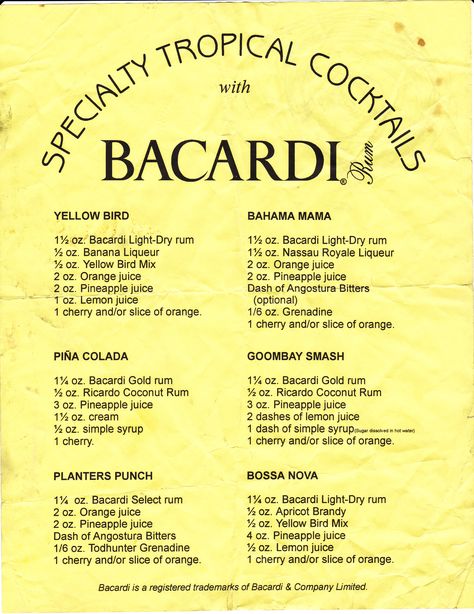 Bacardi 151 Drinks Recipes, Bacardi Lemon Drinks Recipes, Bacardi Superior Drinks Recipes, Bacardi Rum Drinks Recipes, Bacardi Rum Drinks Easy, Bacardi Cocktails Recipes, Bacardi Drinks Recipes, Bacardi Gold Rum Drinks, Bacardi Recipes