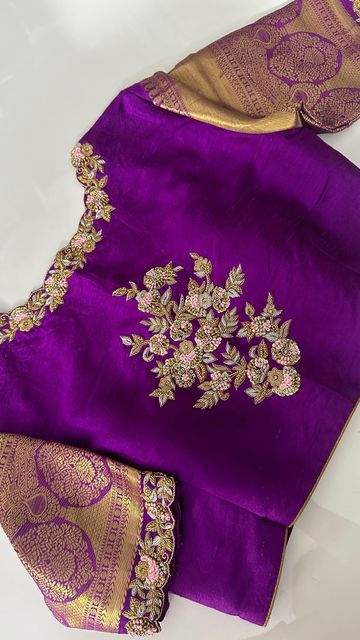 Blouse Back Neck Designs Maggam Work, Back Maggam Work Designs, Simple Work Blouses For Pattu Sarees, Elephant Work Blouse Designs, High Neck Maggam Work Blouse Designs, Simple Pattu Saree Blouse Designs, Boat Neck Maggam Work Blouses, Purple Colour Blouse Designs, Saree With Blouse Designs