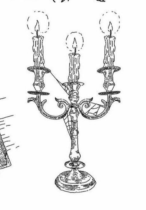 Candle Stick Drawing, Candelabra Illustration, Candle Holder Tattoo, Candelabra Drawing, Candle Stick Tattoo, Candelabra Tattoo, Candlestick Tattoo, Lamp Reference, Chandelier Tattoo