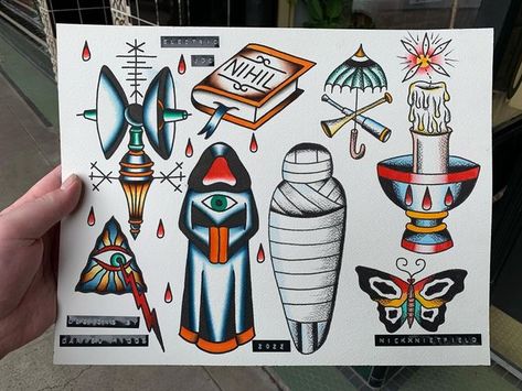 Higgs Tattoo Flash, Dan Higgs, Tattoo Character, Tatoo Inspiration, Sailor Jerry, Color Inspo, Tattoo Flash, Flash Tattoo, Traditional Tattoo