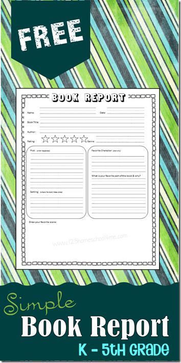 FREE Book Report Form for Kindergarten, 1st grade, 2nd grade, 3rd grade, 4th grade, and 5th Grade. Great for reading comprehension and improving writing skills. (homeschool language arts) Book Report Ideas, 123 Homeschool 4 Me, Homeschool Fun, Improve Reading Comprehension, Book Reports, 4th Grade Reading, 3rd Grade Reading, Report Writing, Free Homeschool