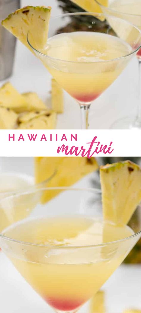 Large Batch Martini Recipes, Hawaiian Martini, Summer Martinis, Hawaii Pineapple, Martinis Drinks, Crazy For Crust, Yummy Alcoholic Drinks, Martini Recipe, Boozy Drinks