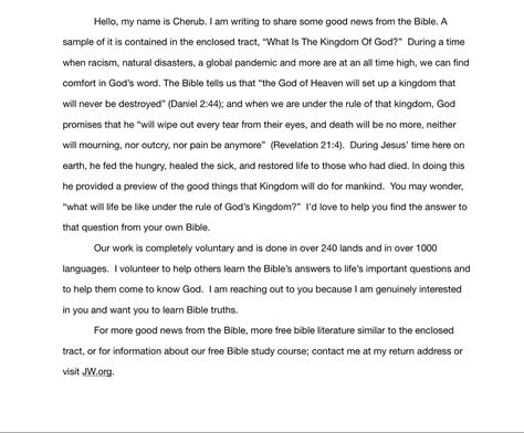 JW letter idea for the Kingdom tract. Letting writing idea for Jehovah’s Witnesses. Jw Kingdom Letter, God's Kingdom Jw Letter, Jw Kingdom Campaign, Jw Letter Writing Samples Gods Kingdom Jw, Gods Kingdom Jw, Letter Writing Jw Ideas English, What Is Gods Kingdom Jw Letter, Jw Letters Writing Ideas In English, Jw Letter Writing Samples Gods Kingdom