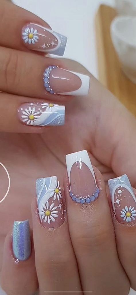 Pretty Nails Glitter, Better Fashion, Elegant Touch Nails, Blue Nail Art Designs, Art Deco Nails, Gel Nail Art Designs, Fall Gel Nails, Finger Nail Art, Fancy Nails Designs