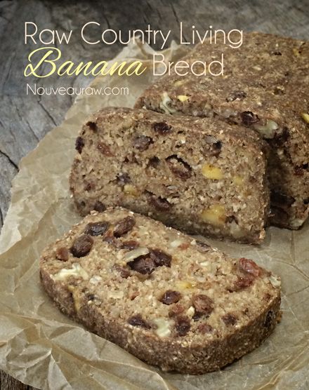 Raw Country Living Banana Bread Raw Vegan Banana Bread, Raw Banana Bread, Raw Veganism, Raw Crackers, Raw Bread, Vegan Breads, Banana Walnut Bread, Banana Splits, Raw Vegan Diet