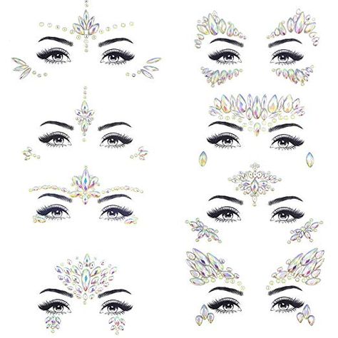 Rainbow Tears, Space Cowgirl Costume, Festival Face Jewels, Glitter Ideas, Luminous Makeup, Glitter Bar, Face Crystals, Classy Halloween Costumes, Festival Face