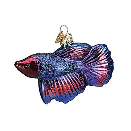 Fishing Christmas Ornaments, Fishing Christmas, Old World Christmas Ornaments, Fish Ornaments, Glass Fish, Old World Christmas, Beautiful Fish, Hand Painted Ornaments, Animal Ornament