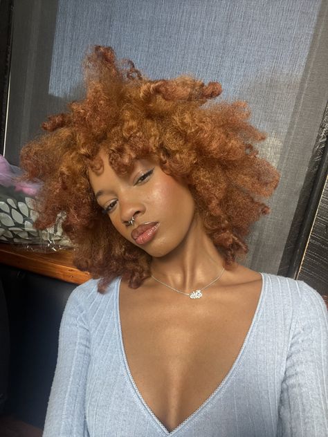 Cooper Afro Hair, Ginger Afro Black Women, Ginger Natural Hair Black Women, Ginger Afro, Afro Black Women, Black Ginger, Curly Hair Beauty, Hair Goal, Ginger Black