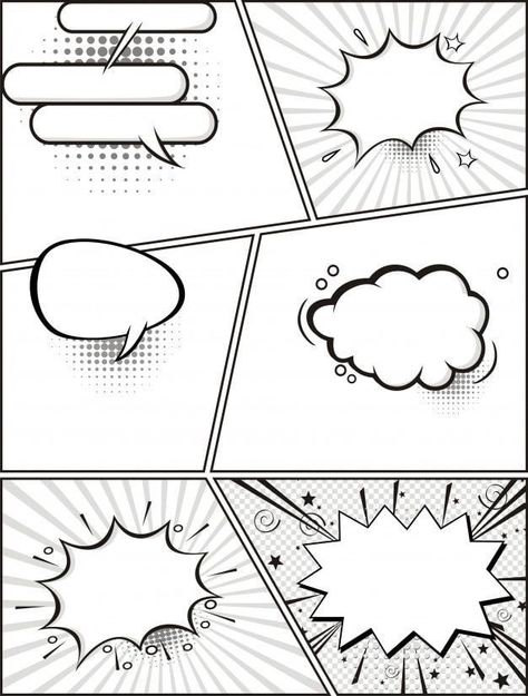 Comic Strip Drawing Ideas, Example Of Comics, Comic Speech Bubbles, Comic Strip Template, Comic Template, Mathematics Art, Comic Book Template, Comic Bubble, Storyboard Template