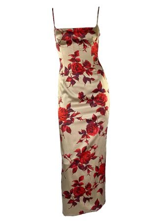 satine 1990s Dolce and Gabbana Taupe Red Rose Silk Satin Pin-Up Dress Vintage For Sale at 1stDibs | ShopLook Wedding Guest Outfit Inspiration, Lace Turtleneck, Floral Applique Dress, Italian Dress, Dolce Gabbana Dress, Pin Up Dresses, Silk Floral Dress, Glam Dresses, Looks Chic