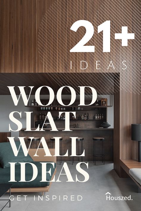 Get inspired with these wood slat wall ideas...our images will help take your design ideas to the next level. Trust Houszed... #woodslatwallideas #woodslatwalldecor #woodslatwalldesigns #woodslataccentwall #woodslatwalls #woodslatwallsinterior #slattedwoodwallpanels #woodslatwallslivingroom Slat Wall Ideas, Vertical Slats Wall, Wooden Wall Cladding, Wood Feature Wall, Wooden Accent Wall, Home Inspo Cozy, Slate Wall, Accent Wall Designs, Wood Slat Wall