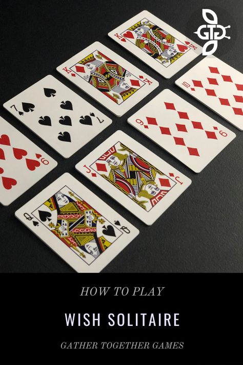 Learn how to play the card game Wish Solitaire. Wish Solitaire is a wonderful patience card game for one player. If you remove all the cards on your first try, you get to make a wish! Click through for the video tutorial and written instructions on how to play Wish Solitaire. #cardgames #howtoplay #solitairegames Card Games For One Person, Solitaire Games Cards, One Player Card Games, Single Player Card Games, Card Games For One, Patience Game, Solitaire Cards, Solitaire Card Game, Solitaire Game