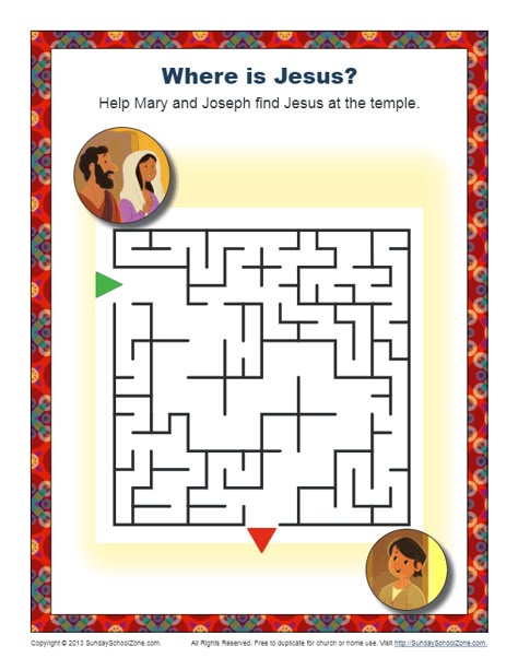 Temple Craft, Vbs Activities, Bible Mazes, Where Is Jesus, Jesus Printable, Jesus In The Temple, Bible Story Crafts, Mary And Joseph, Preschool Bible