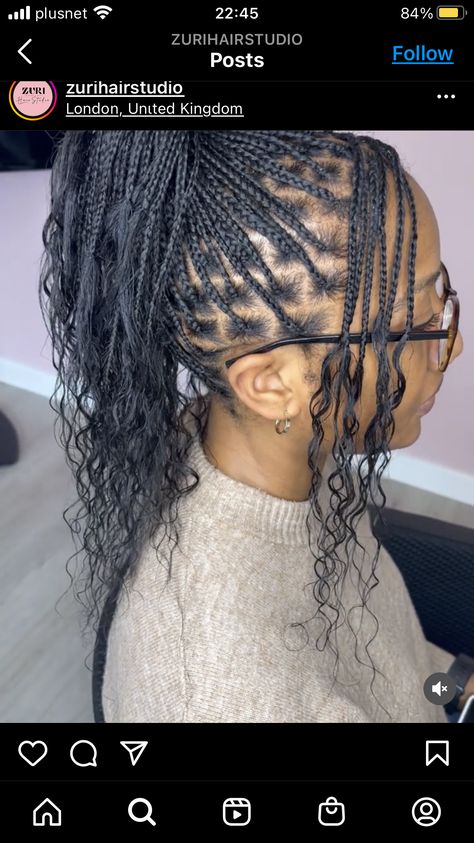 Medium Micro Braids With Curly Ends, Shoulder Length Micro Braids, Human Hair Box Braids Black Women, Micro Goddess Braids, Micro Boho Braids, Cruise Hairstyles, Braids 2024, Zoe Kravitz Braids, Knotless Styles