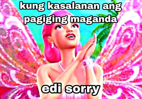 Pink Chevron Wallpaper, Barbie Meme, Barbie Jokes, Memes Tagalog, Barbie Memes, Filo Memes, Girl Barbie, Filipino Memes, Tagalog Quotes Funny