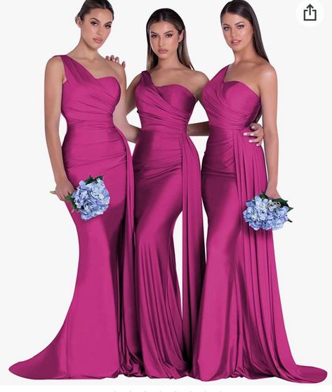 Satin Formal Dress, Mermaid Bridesmaid, Mermaid Bridesmaid Dresses, Dresses For Wedding, One Shoulder, Mermaid, Bridesmaid Dresses, Prom, Satin