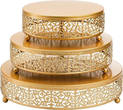 Amazon.com: Hedume 3 Pack Cake Stands, Metal Cake Stands, Dessert Display Cupcake Stands, Cupcake Pastry Candy Display Plate for Wedding, Event, Birthday Party : Hedume: Home & Kitchen Gold Cupcake Stand, Elegant Cake Stands, Party Serving Trays, Metal Cake Stand, Round Cake Stand, Cake Stand Set, Cake Rack, Candy Display, Cupcake Stands