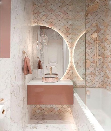 Washroom Design, Bathroom Design Inspiration, Gorgeous Bathroom, Bathroom Design Decor, Bathroom Inspiration Decor, Girls Bathroom, Pink Bathroom, House Bathroom, Beautiful Bathrooms