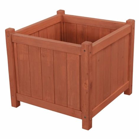 Leisure Season Square Planter Box | Hayneedle Patio Planter Boxes, Outdoor Raised Garden Beds, Square Planter Boxes, Rectangular Planter Box, Outdoor Planter Boxes, Tree Family, Rectangular Planters, Wood Planter Box, Patio Planters