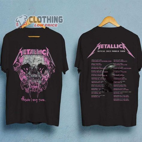 Metallica Reveal 2023 World Tour Merch, Metallica Wherever I May Roam Song Shirt, Metallica Tour Dates And Setlist 2023-2024 T-Shirt Check more at https://clothinglowprice.com/product/metallica-reveal-2023-world-tour-merch-metallica-wherever-i-may-roam-song-shirt-metallica-tour-dates-and-setlist-2023-2024-t-shirt/ Metallica Merch, Metallica Tour, Day Of The Shirt, Metallica Shirt, Metallica T Shirt, Shirt Inspiration, Tour Merch, Thrash Metal, Tour Dates