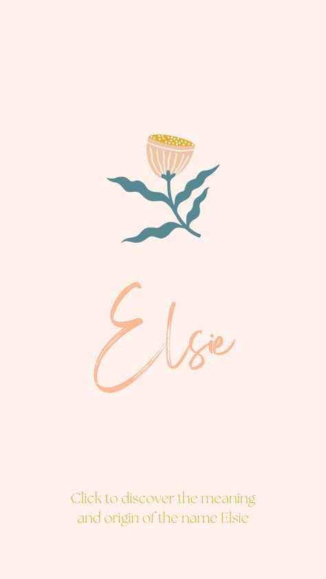 Discover the meaning and origin of the name Elsie. Elsie Name Meaning, Elsie Name, Eloise Name, Baby Name Meaning, Uncommon Baby Names, Names For Girls, Announcement Photos, Popular Baby Names