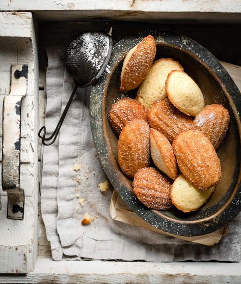 How to make homemade french madeleines. This recipe is for delicious fluffy vanilla madeleines. #madeleinerecipe #vanillamadeleines #frenchmadeleines #classicmadeleines #madeleinecookies #twocupsflour French Madeleines, Madeleines Recipe, Famous Desserts, Madeleine Cookie, Baking Blog, Indulgent Desserts, Cannoli, Mini Desserts, Mini Cakes