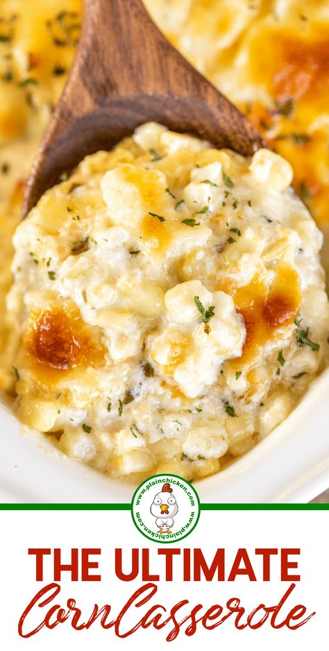 Frozen Corn Casserole, Easy Corn Casserole Recipe, Homemade White Sauce, Easy Corn Casserole, Taste And Tell, Jiffy Mix, The Food Charlatan, Corn Casserole Recipe, Chicken Marinade Recipes