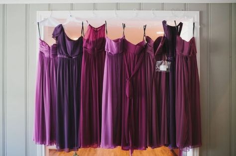 ombre purple bridesmaid Bridesmaid Dresses Ombre, Wedding Bridesmaids Dresses, Ombre Bridesmaid Dresses, Different Bridesmaid Dresses, Brown Bridesmaid Dresses, Cool Bride, Dress Tips, Future Planning, Purple Bridesmaid