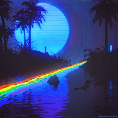 Vaporwave Gif, Void Design, Rainbow Road, Trippy Visuals, Tally Hall, New Retro Wave, Psy Art, Neon Nights, Silly Cats Pictures