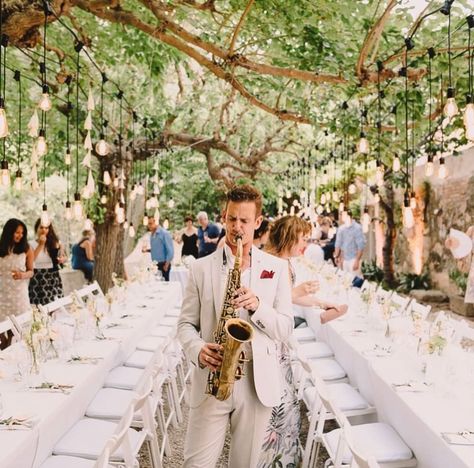 Saxophone At Wedding, Wedding Saxophone Player, Saxophone Wedding, Wedding Saxophone, Branding Moodboard, Saxophone Player, Bride Entry, Wedding 2025, Sitges