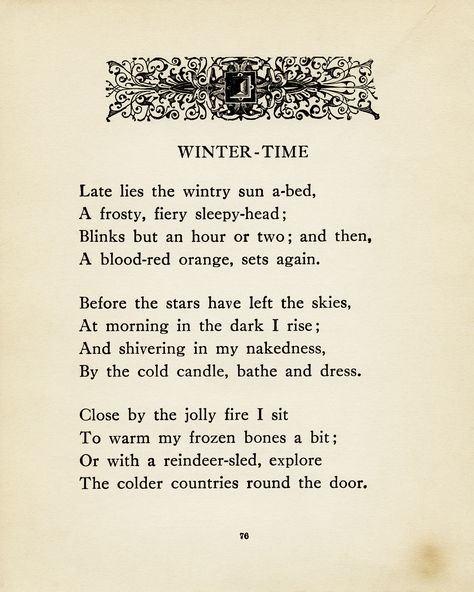 Winter Verses, Old Poetry Aesthetic, Poems About Winter, Poem Pages, December Poems, Old Poems, Old Fashioned Words, Winter Poetry, English Poem