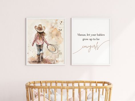 Isn’t this just calling y’all’s country hearts?! Shop product from bio link. #cowgirl #babygirlnursery #raisinmeacountrygirl Western Nursery Girl, Country Girl Rooms, Cowgirl Bedroom, Country Nursery, Western Nursery, Cowgirl Poster, Girl Western, Cowgirl Nursery, Poster Baby