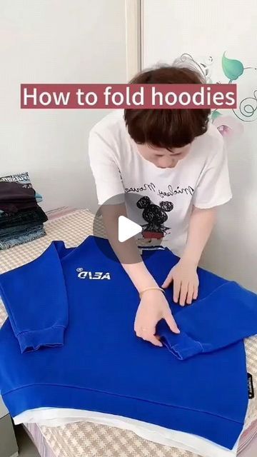 How To Folding on Instagram: "How to fold hoodies💝#foldingtips #hoodie #storage #foryou #lifehacks" How To Fold Long Sleeves, Folding Hoodies To Save Space, How To Fold Hoodies To Save Space, Hoodie Storage, How To Fold Hoodies, How To Fold, August 21, Life Hacks, On Instagram