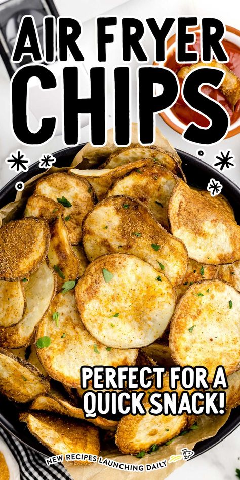 Ant Remedies, Air Fryer Chips, Air Fryer Potato Chips, Air Fry Potatoes, Air Fryer Potato, Air Fryer Recipes Snacks, Healthy Air Fryer, Healthy Chips, Fried Chips