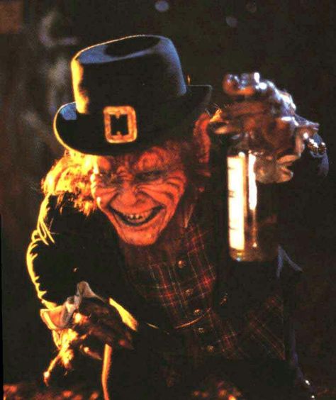 Irish Folklore:Leprechaun: The word leprechaun comes from the Irish Lú Chorpain meaning small body. ~What is a leprechaun?: The leprechaun is a character of Irish Mythology. He is about 2'6" (75cm) tall. He is very rich but extremely tricky and if you catch one don't take your eyes off him, or he will disappear! He is a very slick talker and loves a bit of fun. ~Where does he live?: He lives in a secluded spot, usually a small hole in the ground, where he has a comfortable little home. ~Where did the leprechaun come from?: Leprechauns came from a mythical land under the sea and when they arrived in Ireland decided to make their home here. The first recorded sighting of a leprechaun dates to the 8th century. ~Are there any female leprechauns?: There are references to female leprechauns, but Scary Leprechaun, Leprechaun 1993, Leprechaun Pictures, Evil Leprechaun, Mythical Creatures List, Leprechaun Movie, Irish Halloween, Irish Fairy, Happy Memes