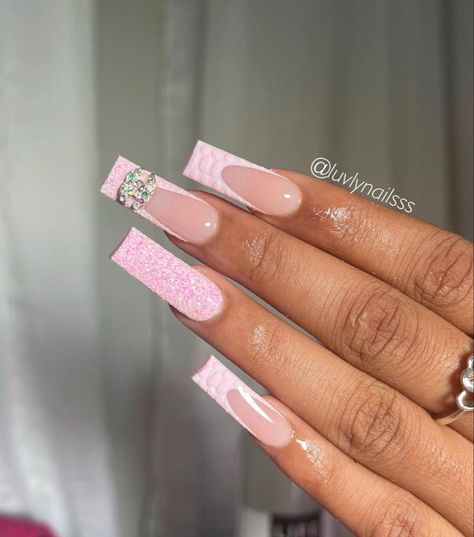 Extra Long Coffin Acrylic Nails, Nails Inspiration Long Square, Acrylic Nails Designs Birthday, Birthday Nails￼, 13 Birthday Nails Short, 15 Birthday Nails Acrylic, White Nails Ideas Acrylic, Acrylic Nails For Birthday, Tapered Square Nails Birthday