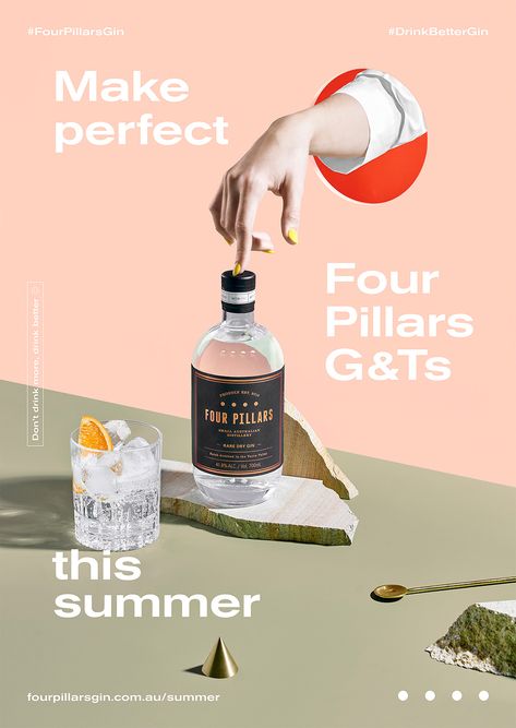 Interweave Group Graphic Design Products Ideas, Product Poster Ideas, Product Poster Layout, Drinks Poster Design, Product Poster Design Ideas, Drink Graphic Design, Gin Poster, Gin Design, Product Banner