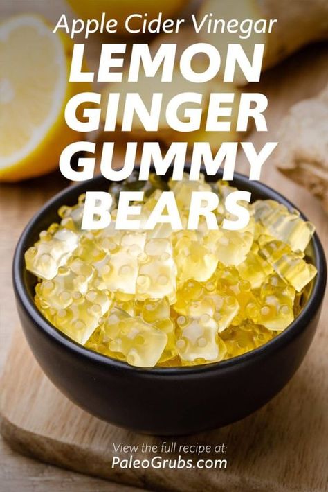 Turmeric Gummies Recipes, Gummy Recipe Gelatin, Healthy Gummies Recipe, Infused Gummies Recipe, Lemon Ginger Honey, Gummy Bear Recipe, Homemade Cold Remedies, Homemade Gummy Bears, Apple Cider Vinegar Lemon