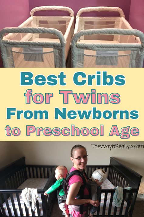 When looking for the best cribs for twins, there are many factors to consider including how much space you have, cost, and how long they’ll last you. In this post I’ll go over the best cribs for twins in every situation to help parents of twins prepare for their twins’ arrival. Preparing For Twins, Cribs For Twins, Twin Baby Beds, Baby Cribs For Twins, Twin Cribs, Graco Pack N Play, Sleeping Twins, Raising Twins, Best Crib