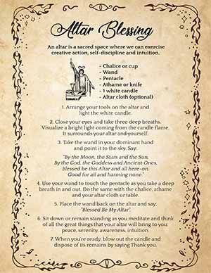 Whether you're a Wiccan or not, this easy ritual to bless your altar is inspired by the tools of the Magician (Tarot card) : Chalice, Wand, Pentacle and Athame. Bless your tools and consecrate your altar to your personal path. Blessing Your Alter, Wiccan Initiation Ritual, Wiccan Alter Inspiration, Wiccan Altar Ideas, Pagan Altar Inspiration, Pagan Altar Ideas, Altar Blessing, Spiritual Altar Ideas, Wiccan Chants