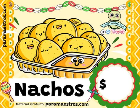 Mexican Clipart, Desert Recipes, Nachos, Mexican Food Recipes, Food Art, Clip Art, Education, Things To Sell, Kawaii