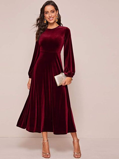 Velvet Tunic Dress, Plus Size Elegant Dresses, Velvet Tunic, Plus Size Elegant, Round Neck Dress, Purple Midi Dress, Red Velvet Dress, Vestido Plus Size, Elegant Dresses For Women