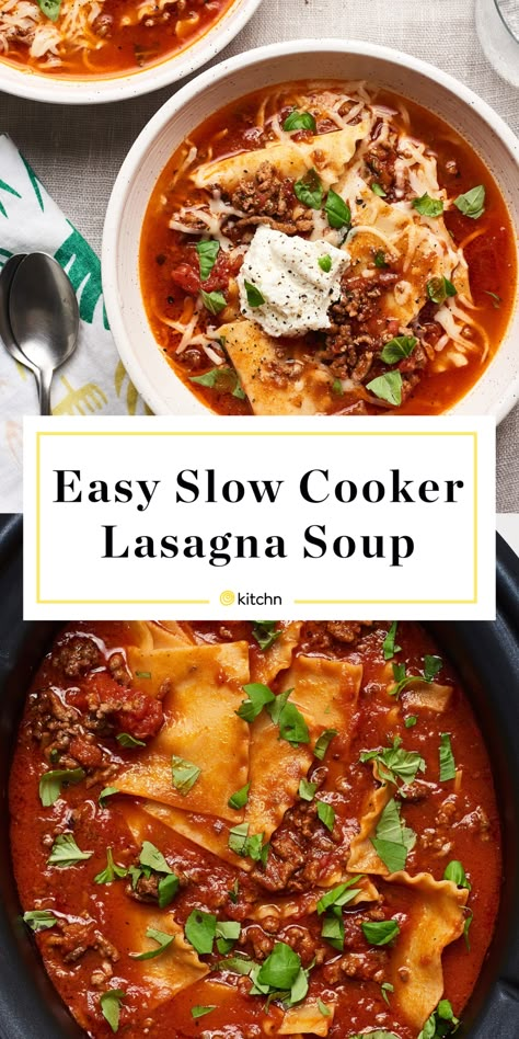 Lasagne Soup, Slow Cooker Lasagna Soup, Lasagna Soup Crockpot, Lasagna Soup Recipe, Crockpot Lasagna, Slow Cooker Lasagna, Lasagna Soup, Soup Recipes Slow Cooker, Crock Pot Soup