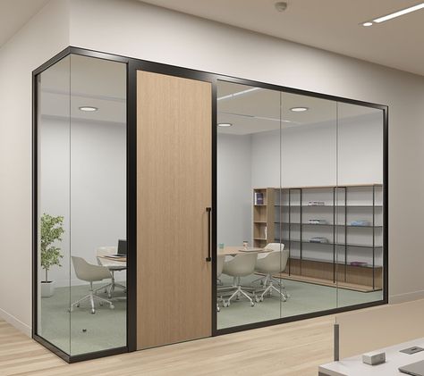 Office Partition Design, Glass Partition Designs, Glass Wall Design, Inmobiliaria Ideas, Interior Kantor, Small Office Design, Industrial Office Design, Office Design Inspiration, Office Interior Design Modern