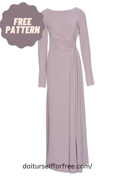 Pdf Dress Pattern Women Free Sewing, Party Dress Sewing Patterns, Free Sewing Patterns For Women Dresses, Burda Patterns Free, Free Dress Sewing Patterns, Free Dress Patterns For Women, Long Dress Pattern, Long Dress Sewing Patterns, Hoodie Sewing Pattern