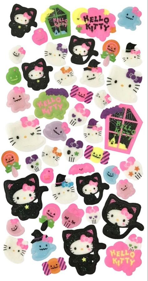 Sticker Lockscreen, Sticker Wallpaper Aesthetic, Print Out Stickers, Cute Stickers To Print, Halloween Aesthetic Cute, Hello Kitty Lockscreen, Sticker To Print, Toy Wallpaper, Stickers For Print