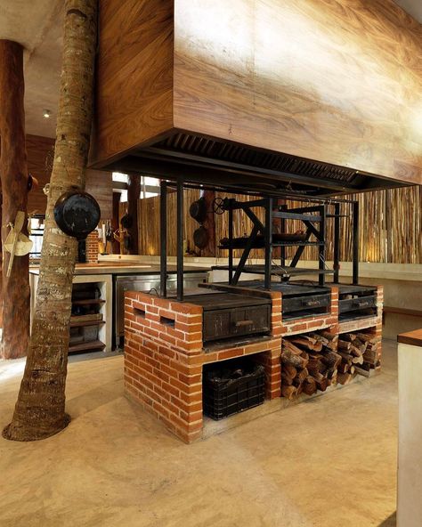 19.6k Likes, 180 Comments - Rene Redzepi (@reneredzepinoma) on Instagram: “palm tree and barbecue #nomamexico” Barbeque Restaurant Design, Bbq Restaurant Interior, Barbeque Restaurant, Barbecue Design, Bbq Restaurant, Restaurant Interior Design, Restaurant Interior, Bbq Grill, Hotel Restaurant